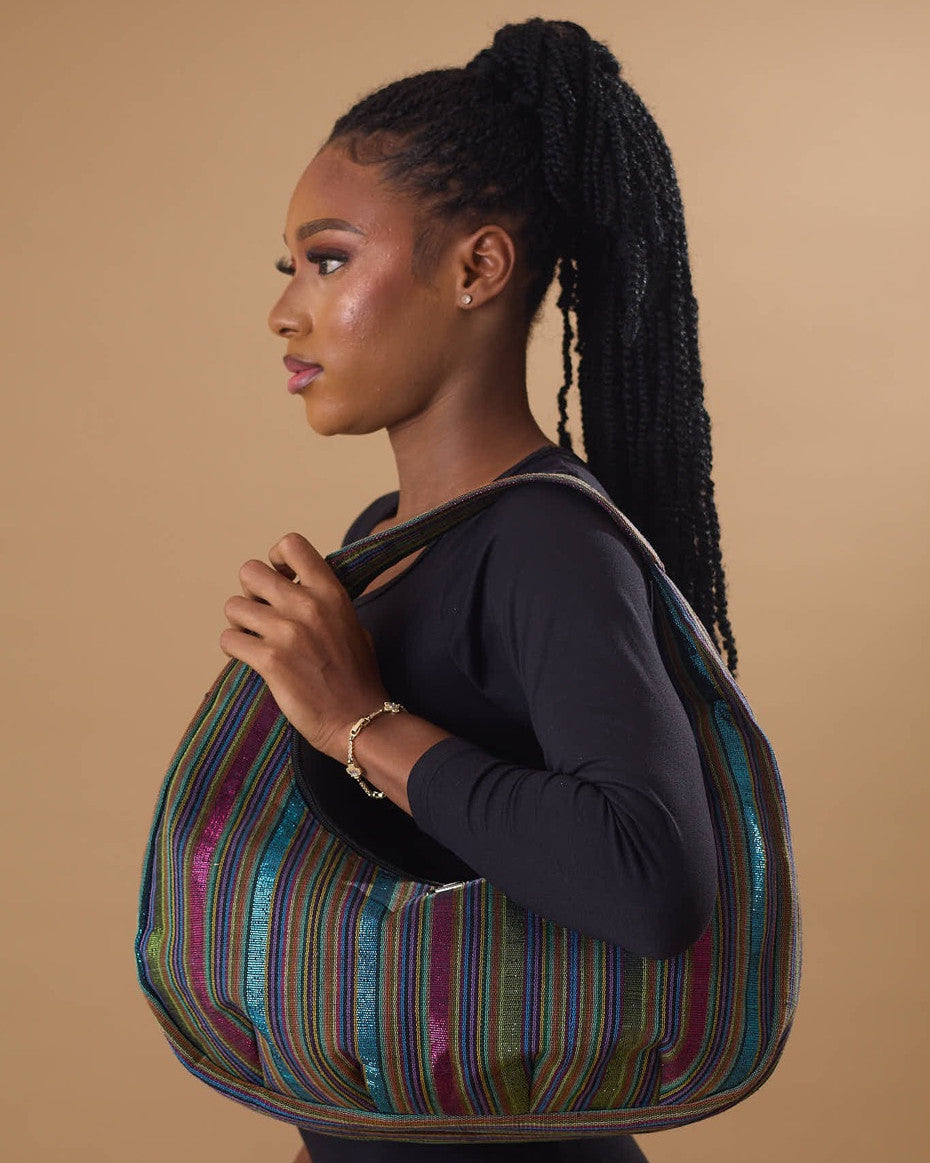 MULTICOLOURED HANDMADE ASO-OKE BAG