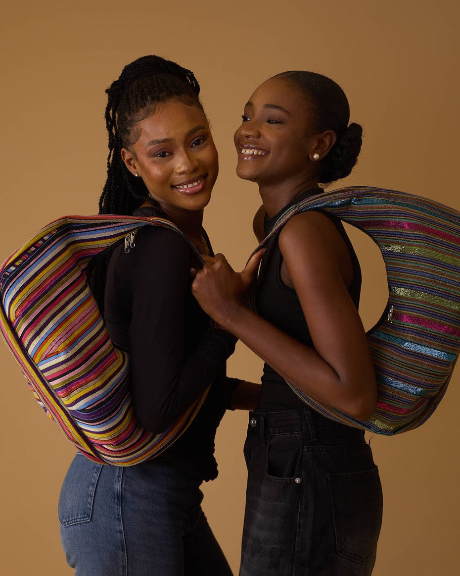 MULTICOLOURED HANDMADE ASO-OKE BAG