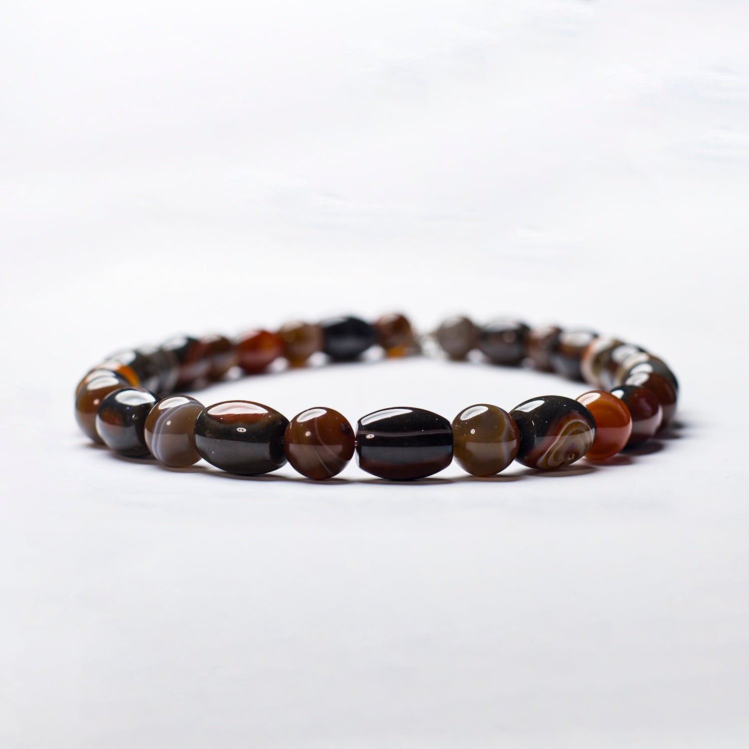 BROWN MARBLE BEADED NECKLACE