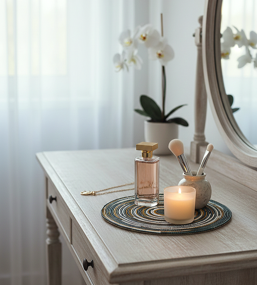 BEADED COLOURED HANDMADE PLACEMAT (SET OF 4 AND 8)