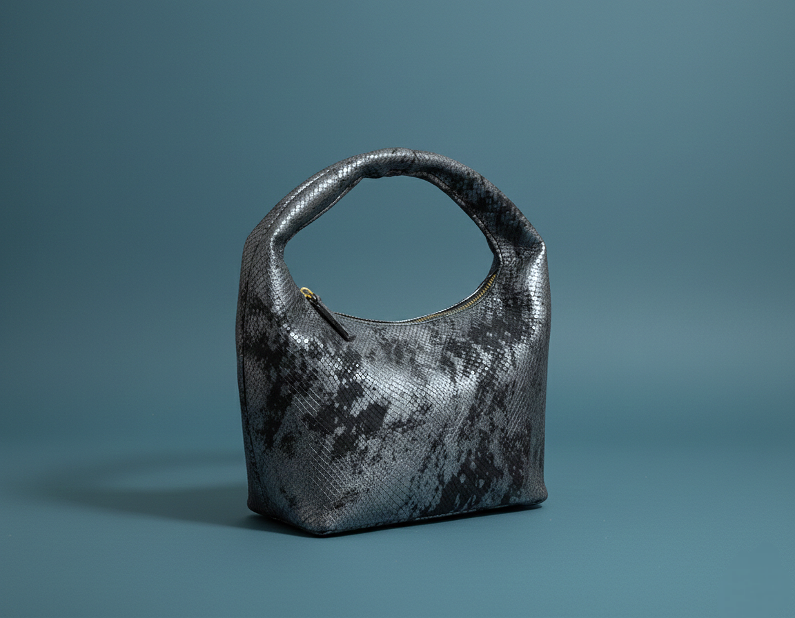 BLACK HANDMADE LEATHER HANDBAG