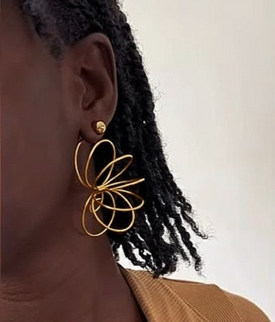 GOLDEN HALF SPIRAL EARRINGS