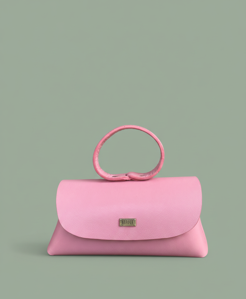 BABY PINK HANDMADE LEATHER HANDBAG