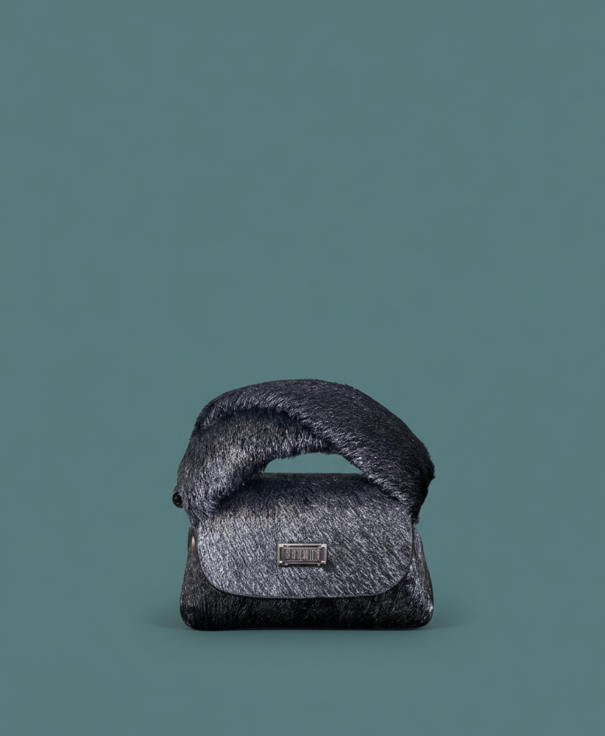 BLACK WARM HANDMADE MINI LEATHER BAG