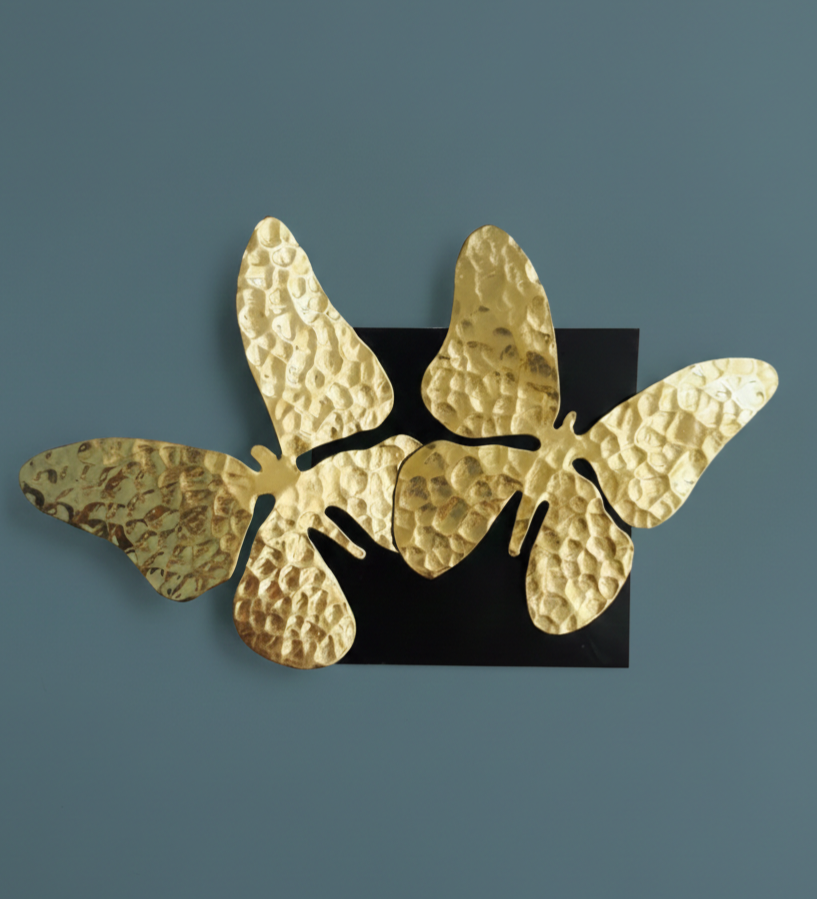 BUTTERFLY GOLDEN BRASS STATEMENT RING