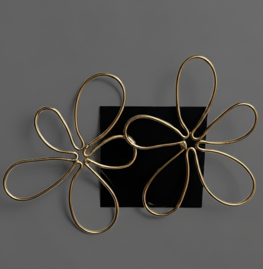 INDIGO GOLDEN FLORAL EARRINGS
