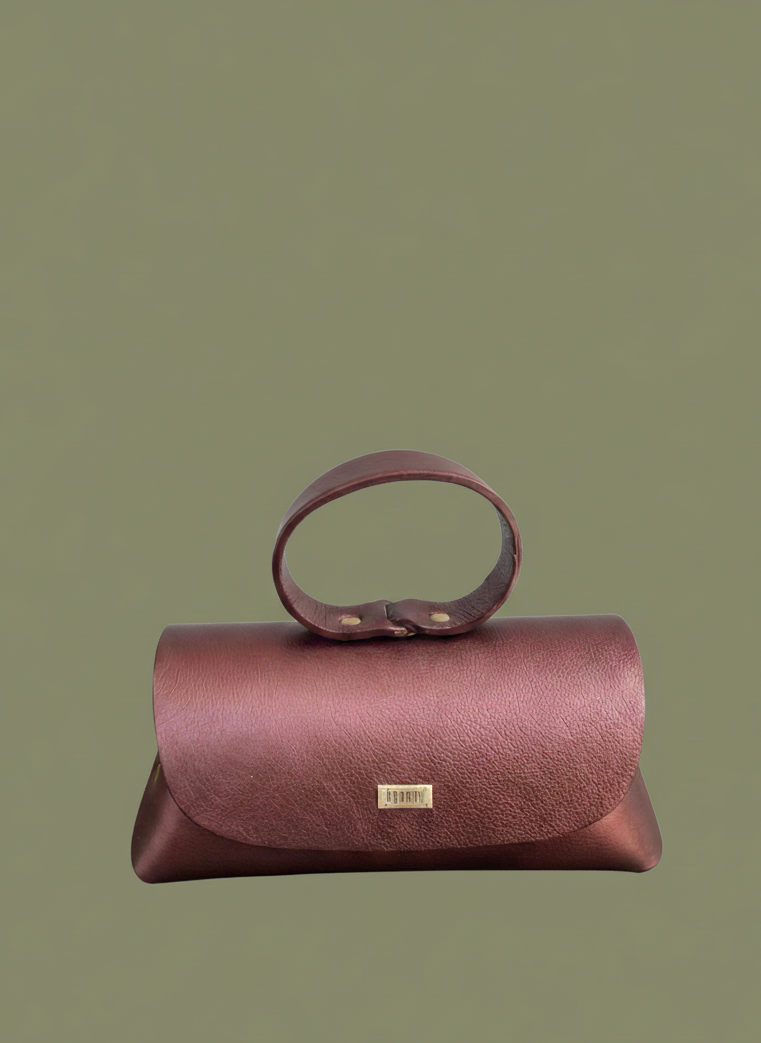 BURGUNDY FLAT GRAIN BAG