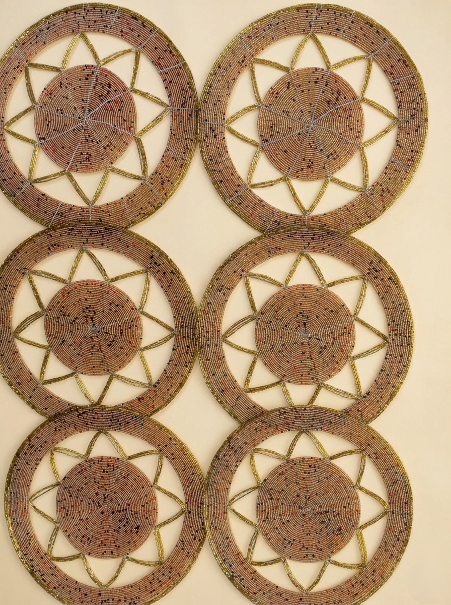 PATTERN HANDMADE BEADED PLACEMAT (SET OF 4 AND 8)