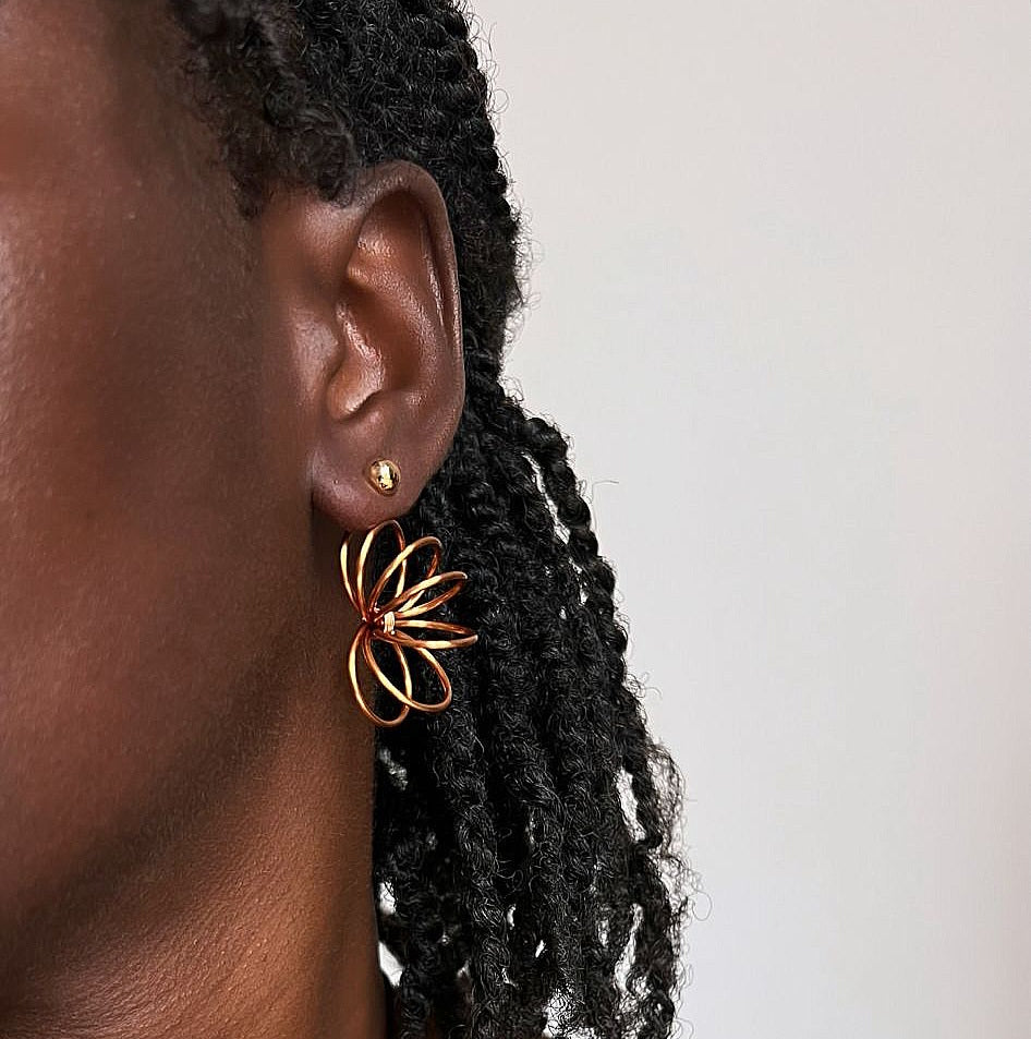 GOLDEN HALF SPIRAL EARRINGS