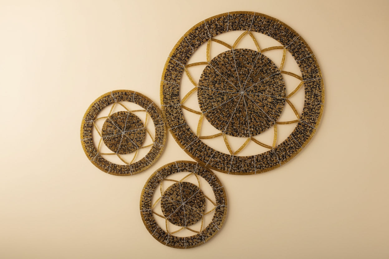 ASSORTED COLOURED BEADED PLACEMAT