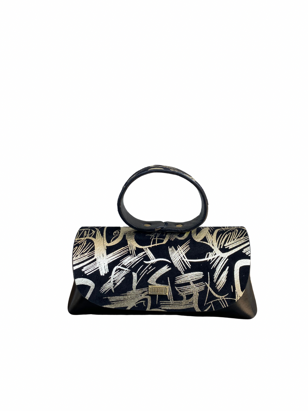 GOLD AND BLACK METALLIC COMBINATION BAG