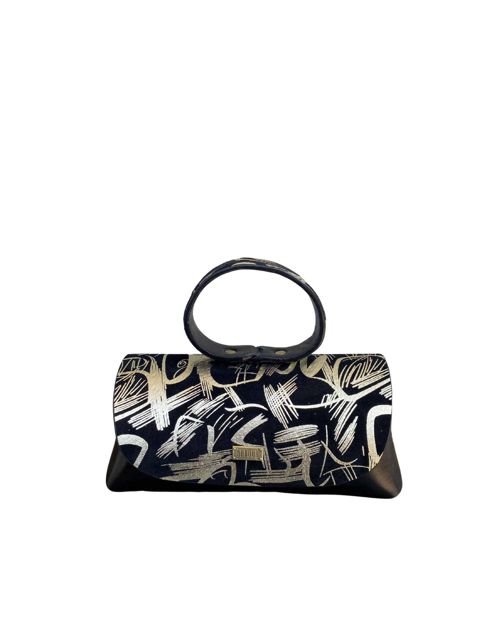 GOLD AND BLACK METALLIC COMBINATION BAG