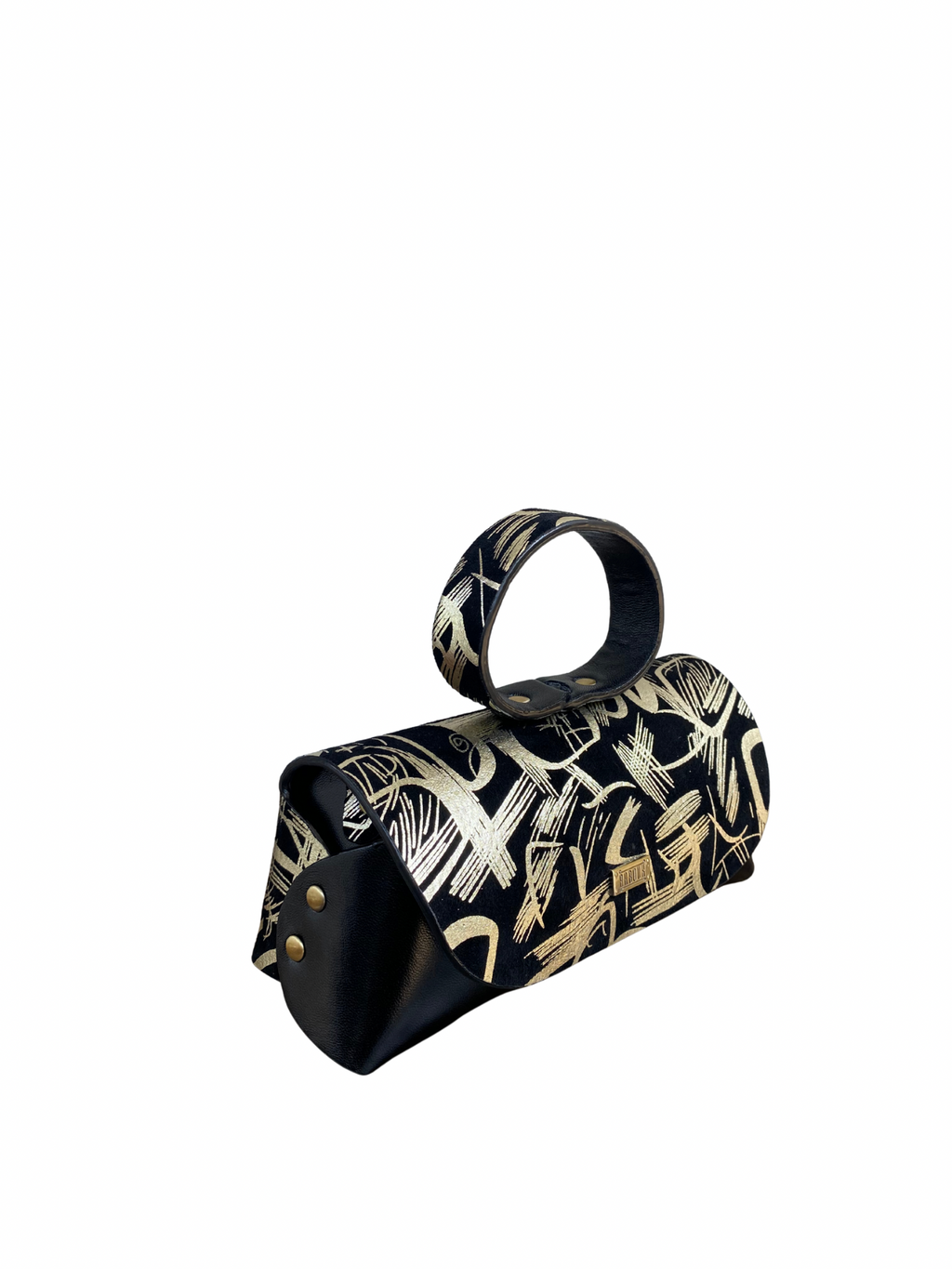 GOLD AND BLACK METALLIC COMBINATION BAG