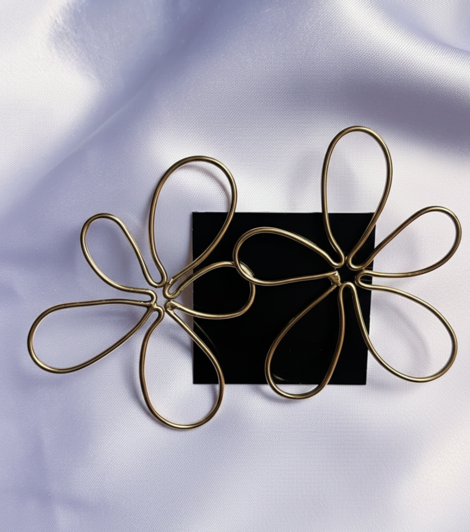INDIGO GOLDEN FLORAL EARRINGS