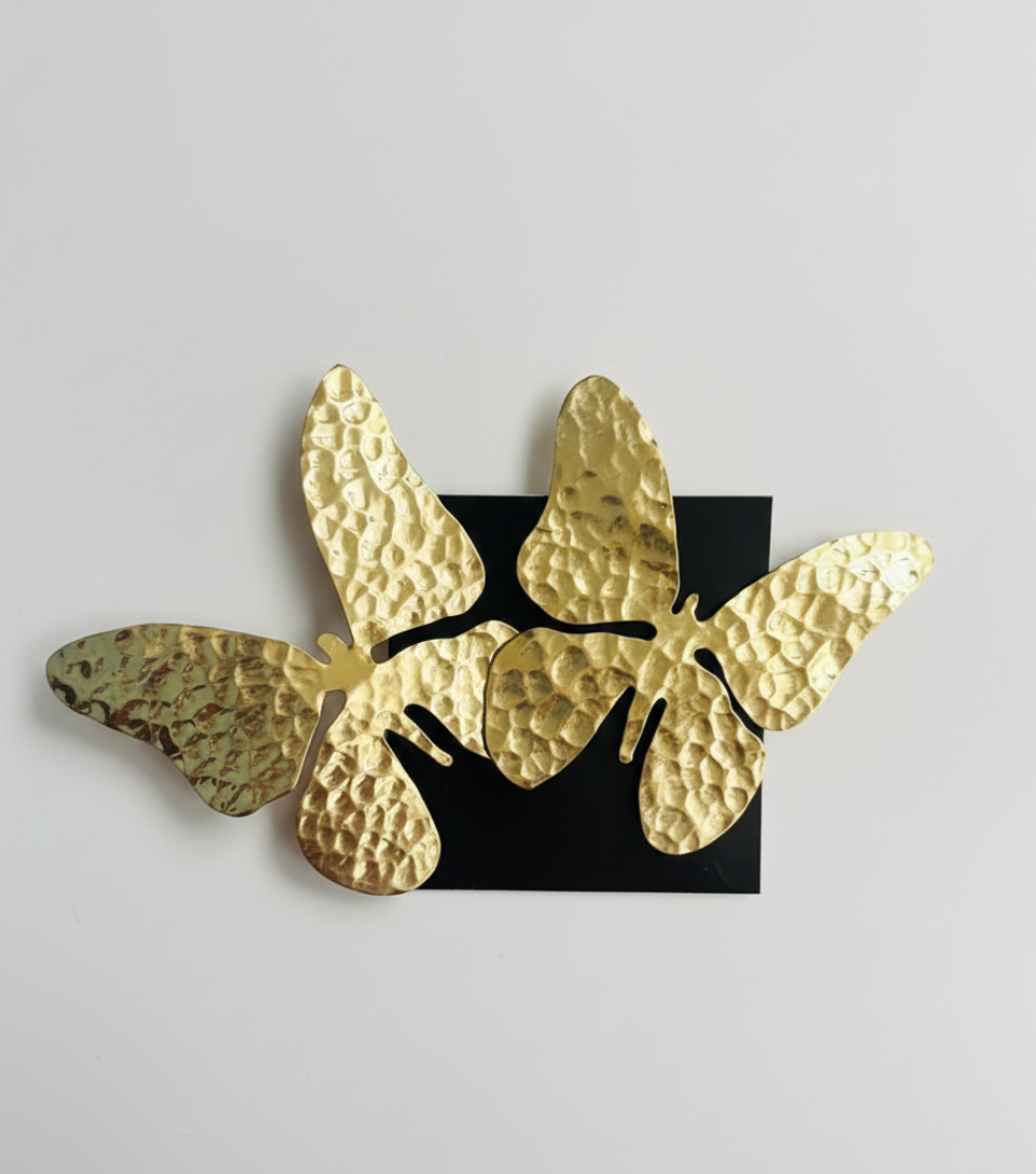 BUTTERFLY GOLDEN BRASS STATEMENT RING