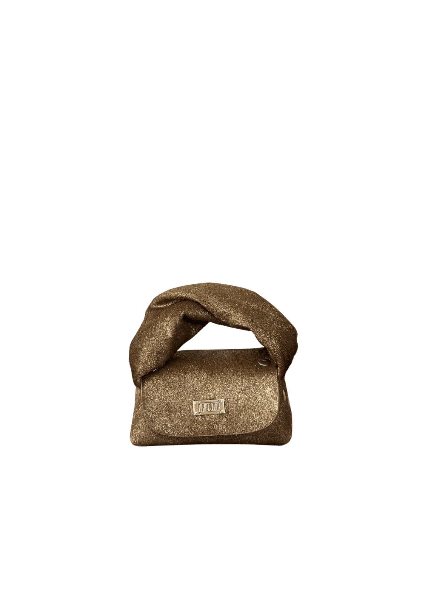MICRO GOLD AND BROWN PONY BAG