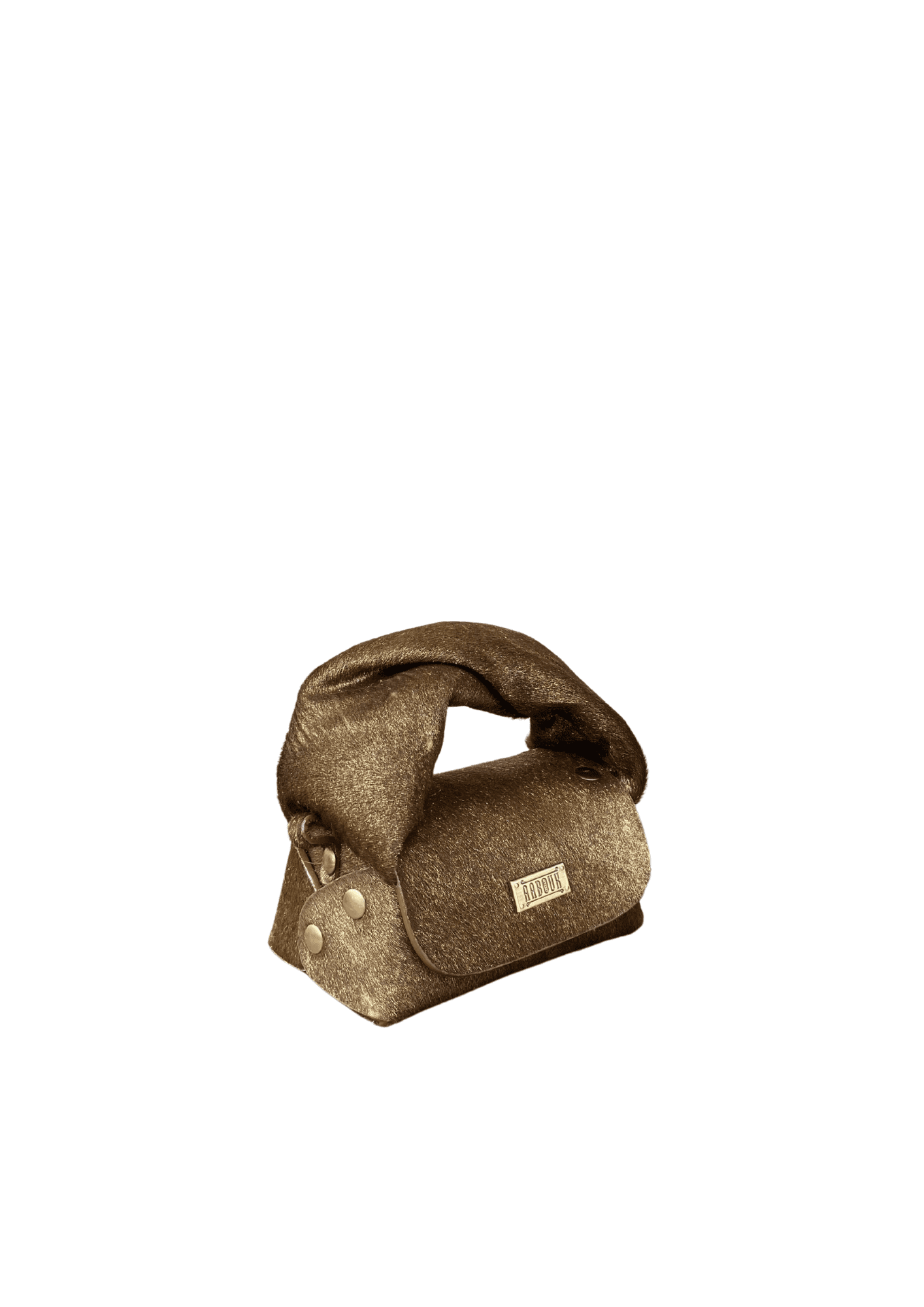 MICRO GOLD AND BROWN PONY BAG