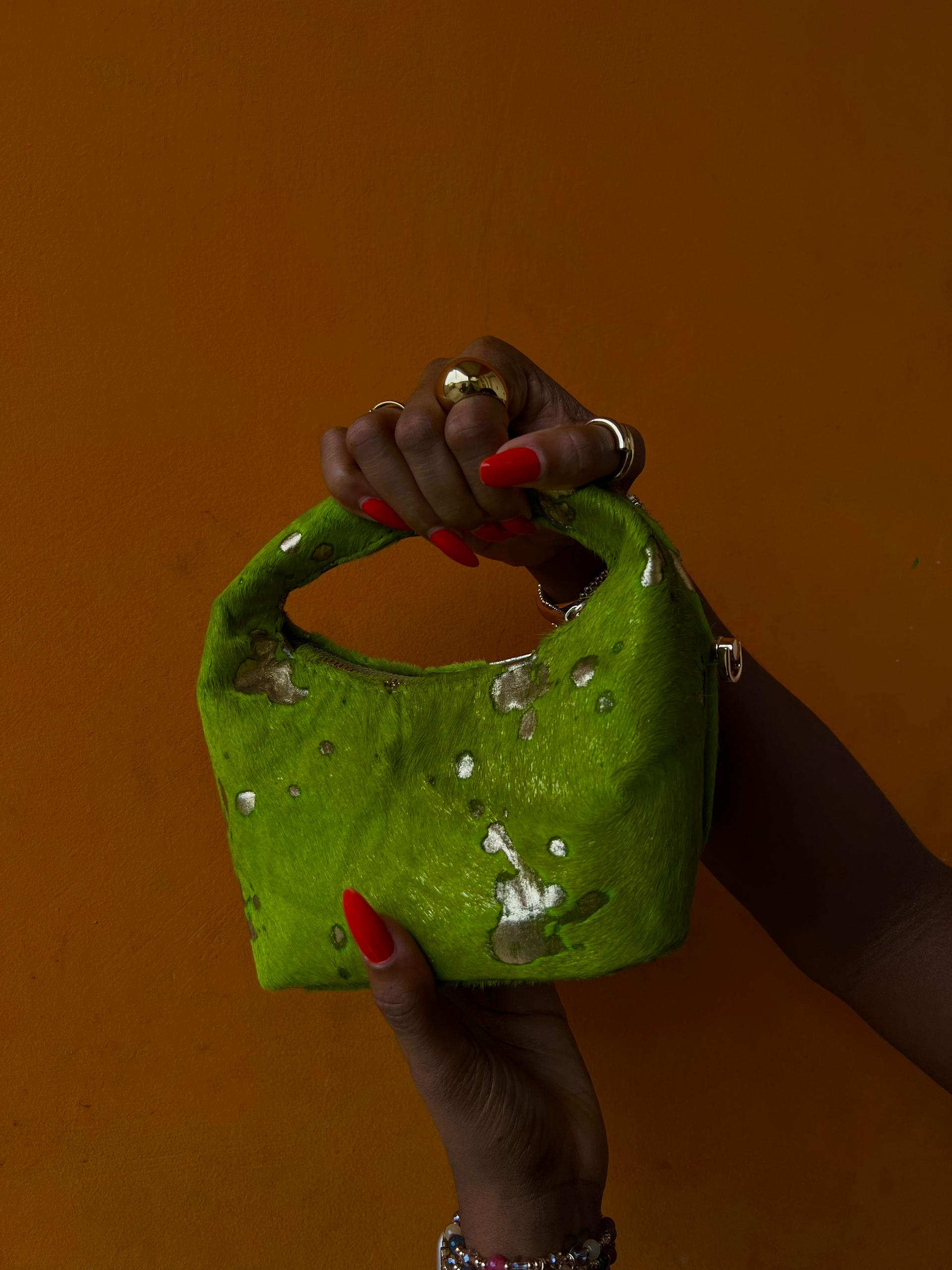 GREEN SNAKE-SKIN BAG