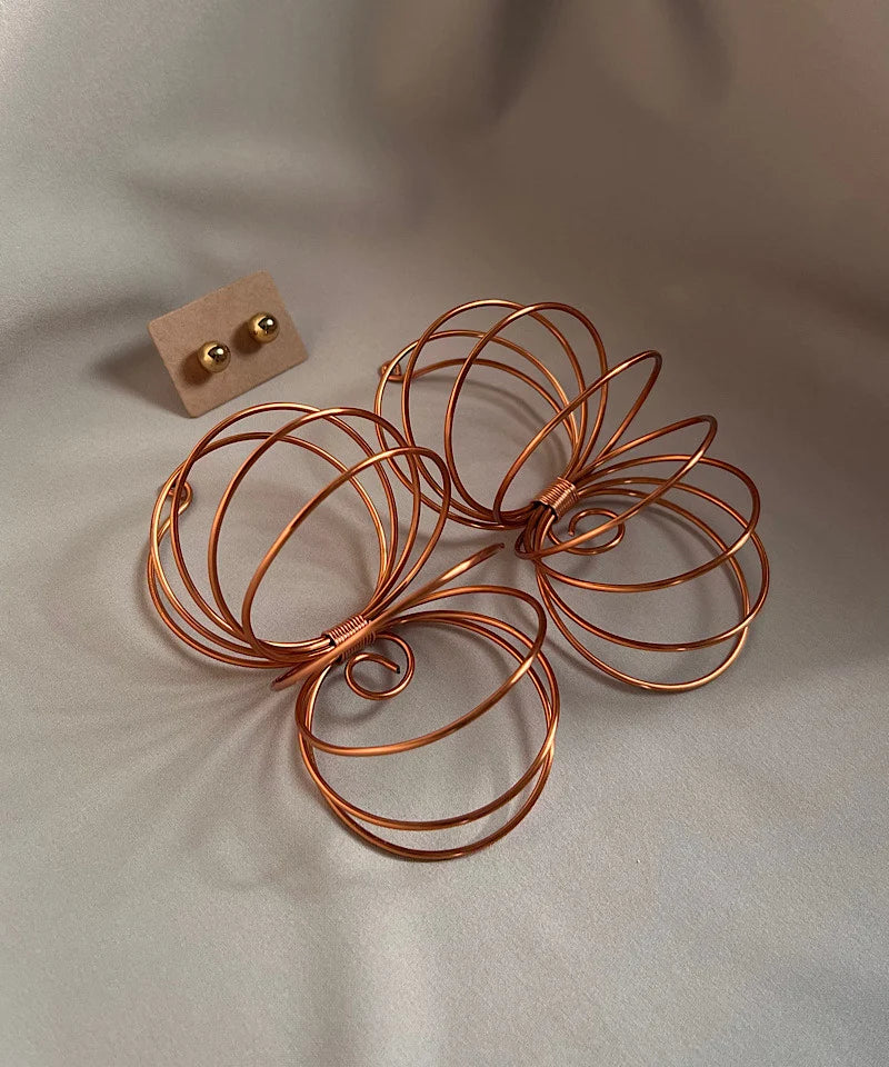 GOLDEN HALF SPIRAL EARRINGS