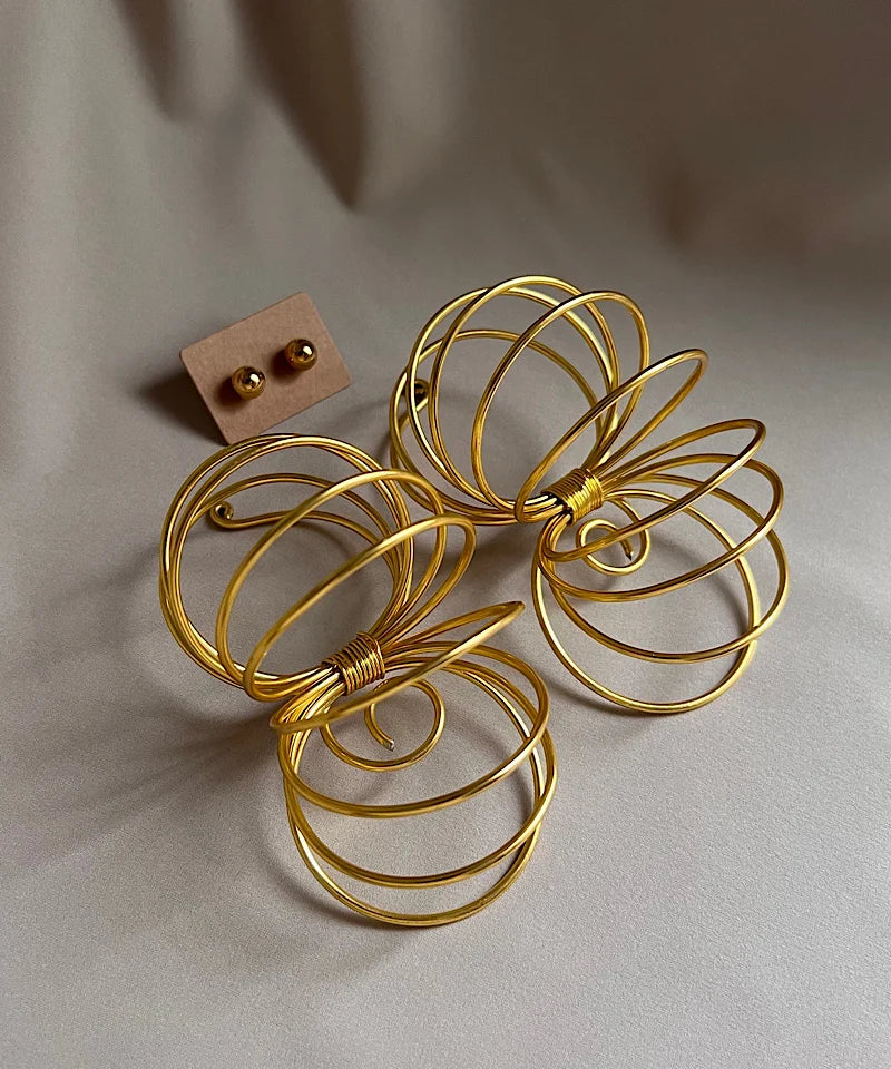 GOLDEN HALF SPIRAL EARRINGS