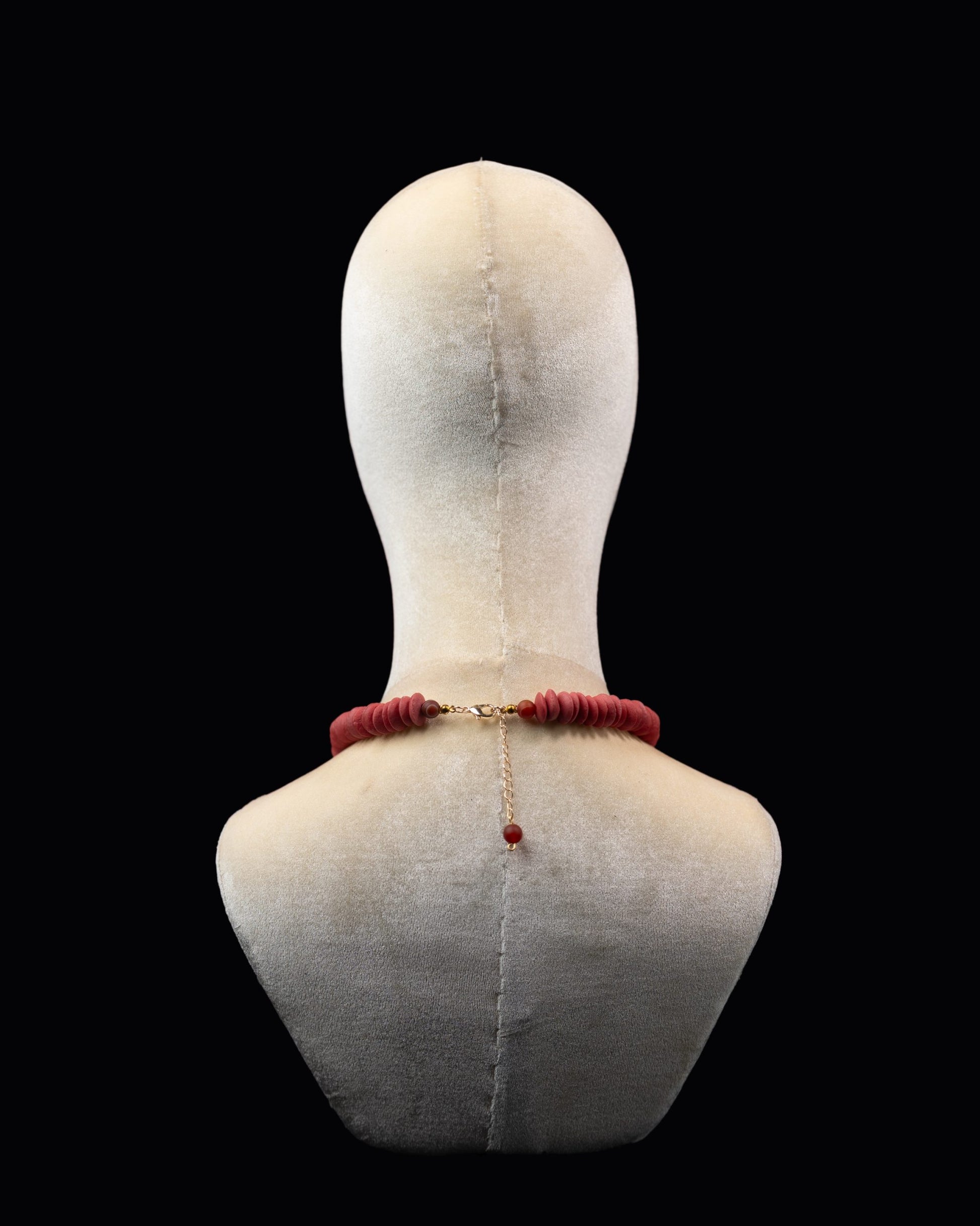 HANDMADE PEARL PENDANT RED BEADED NECKLACE