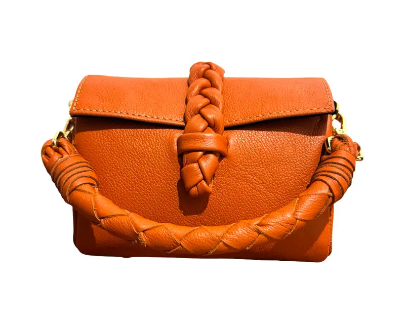 ORANGE HANDMADE MINI LEATHER HANDBAG