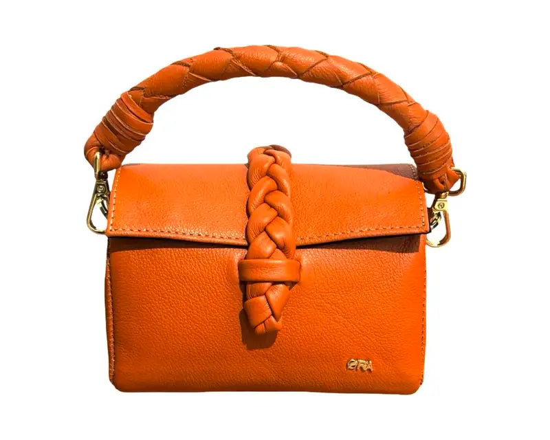 ORANGE HANDMADE MINI LEATHER HANDBAG