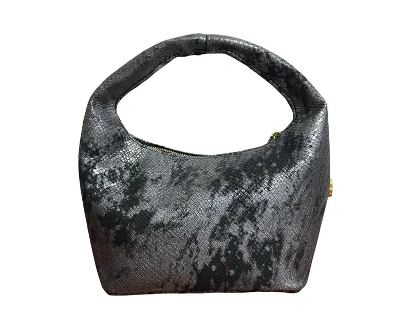 BLACK HANDMADE LEATHER HANDBAG