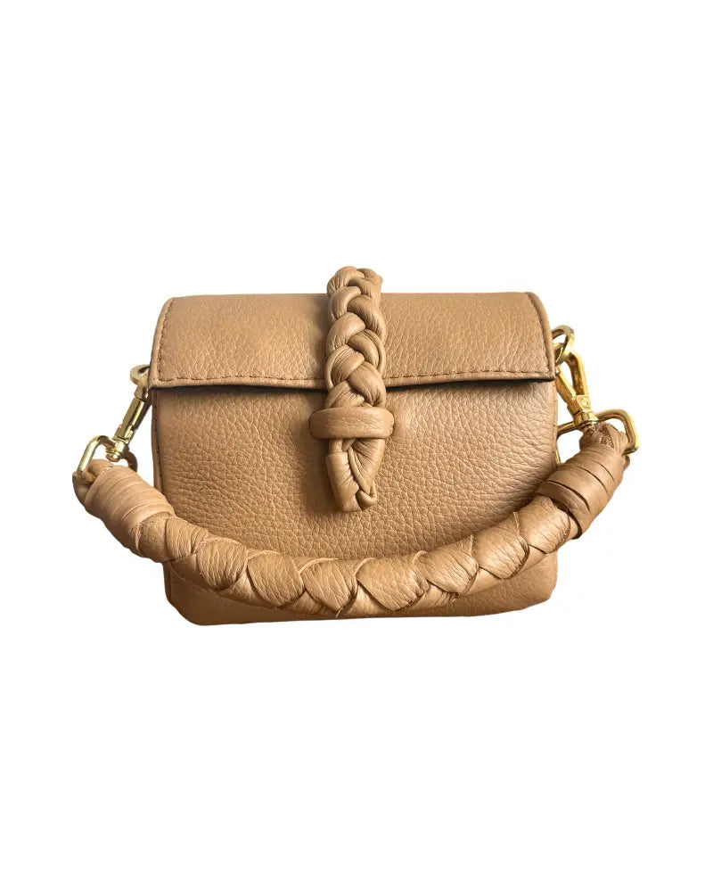 BEIGE HANDMADE MINI LEATHER HANDBAG